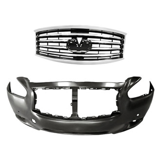 Replacement - 2-Piece (Front Bumper Cover, Grille) (Standard Line)