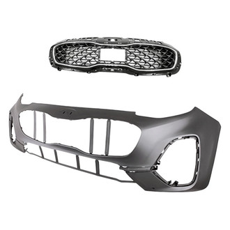 Replacement - 2-Piece (Front Bumper Cover, Grille) (CAPA Certified)