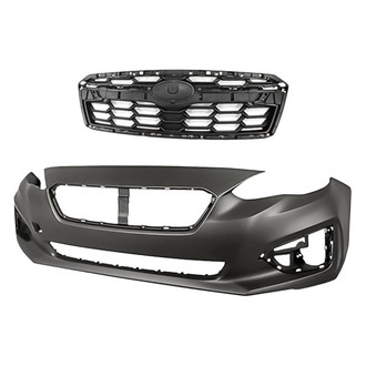 Replacement - 2-Piece (Front Bumper Cover, Grille)