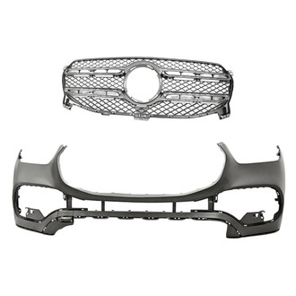 Replacement - 2-Piece (Front Bumper Cover, Grille) (Standard Line)