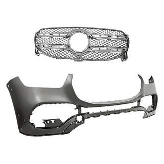 Replacement - 2-Piece (Front Bumper Cover, Grille) (Standard Line)