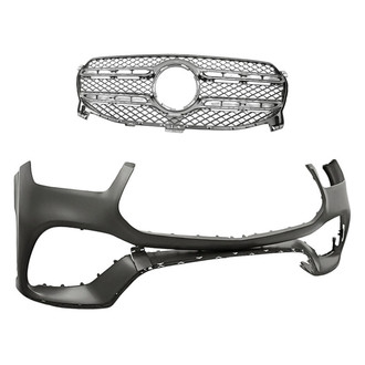 Replacement - 2-Piece (Front Bumper Cover, Grille) (Standard Line)