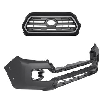 Replacement - 2-Piece (Front Bumper Cover, Grille) (CAPA Certified)