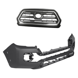 Replacement - 2-Piece (Front Bumper Cover, Grille) (CAPA Certified)