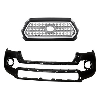 Replacement - 2-Piece (Front Bumper Cover, Grille) (CAPA Certified)