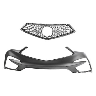 Replacement - 2-Piece (Front Bumper Cover, Grille) (CAPA Certified)