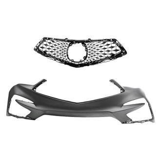 Replacement - 2-Piece (Front Bumper Cover, Grille) (CAPA Certified)