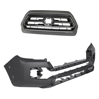 Replacement - 2-Piece (Front Bumper Cover, Grille) (CAPA Certified)