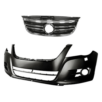 Replacement - 2-Piece (Front Bumper Cover, Grille)