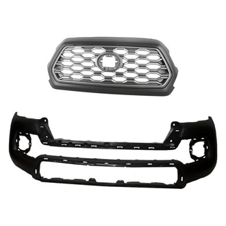 Replacement - 2-Piece (Front Bumper Cover, Grille) (CAPA Certified)