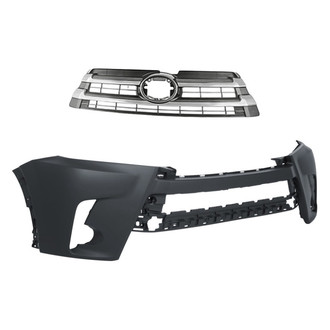 Replacement - 2-Piece (Front Bumper Cover, Grille)