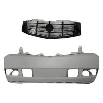 Replacement - 2-Piece (Front Bumper Cover, Grille)