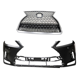 Replacement - 2-Piece (Front Bumper Cover, Grille) (CAPA Certified)