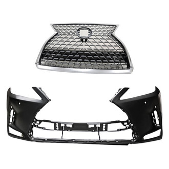Replacement - 2-Piece (Front Bumper Cover, Grille) (CAPA Certified)