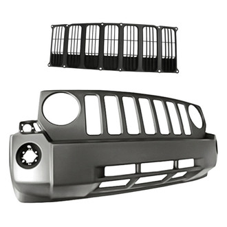 Replacement - 2-Piece (Front Bumper Cover, Grille) (CAPA Certified)