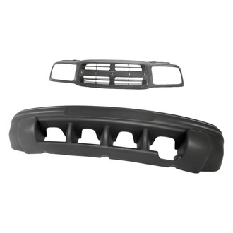 Replacement - 2-Piece (Front Bumper Cover, Grille)