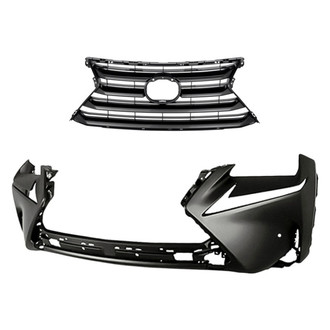 Replacement - 2-Piece (Front Bumper Cover, Grille) (CAPA Certified)