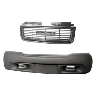 Replacement - 2-Piece (Front Bumper Cover, Grille) (Standard Line)