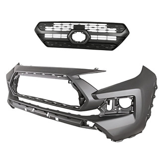 Replacement - 2-Piece (Front Bumper Cover, Grille) (Standard Line)