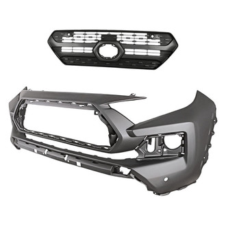 Replacement - 2-Piece (Front Bumper Cover, Grille) (Standard Line)