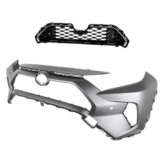 Replacement - 2-Piece (Front Bumper Cover, Grille) (Standard Line)