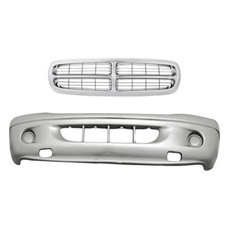 Replacement - 2-Piece (Front Bumper Cover, Grille) (Standard Line)