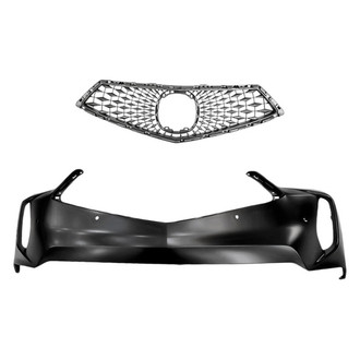 Replacement - 2-Piece (Front Bumper Cover, Grille) (Standard Line)