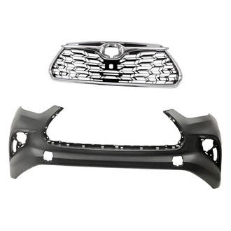 Replacement - 2-Piece (Front Bumper Cover, Grille) (Standard Line)