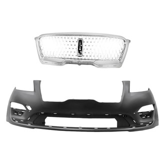 Replacement - 2-Piece (Front Bumper Cover, Grille)