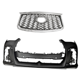 Replacement - 2-Piece (Front Bumper Cover, Grille) (Standard Line)