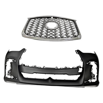 Replacement - 2-Piece (Front Bumper Cover, Grille) (Standard Line)