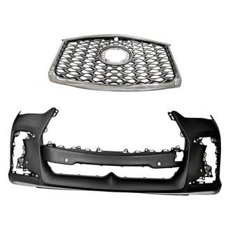Replacement - 2-Piece (Front Bumper Cover, Grille) (Standard Line)