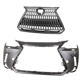 Replacement - 2-Piece (Front Bumper Cover, Grille) (Standard Line)