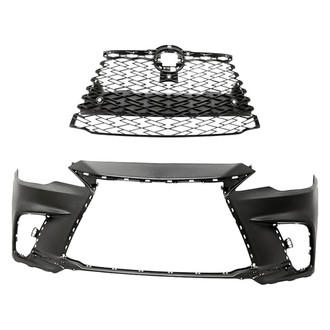 Replacement - 2-Piece (Front Bumper Cover, Grille) (Standard Line)