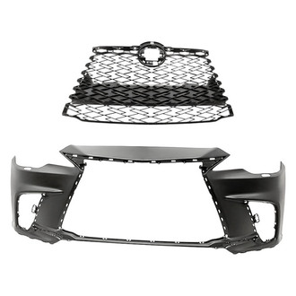 Replacement - 2-Piece (Front Bumper Cover, Grille) (Standard Line)