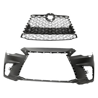 Replacement - 2-Piece (Front Bumper Cover, Grille) (Standard Line)