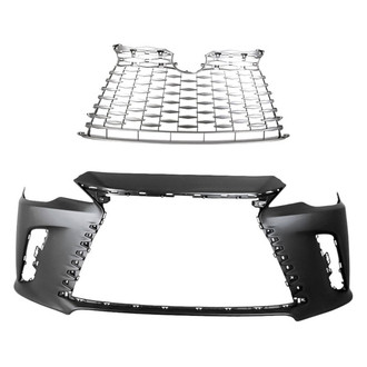 Replacement - 2-Piece (Front Bumper Cover, Grille) (Standard Line)