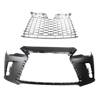 Replacement - 2-Piece (Front Bumper Cover, Grille) (Standard Line)