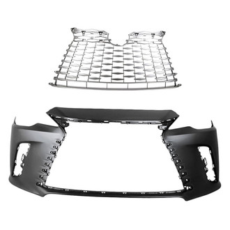 Replacement - 2-Piece (Front Bumper Cover, Grille) (Standard Line)