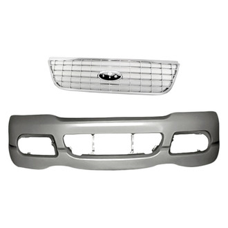 Replacement - 2-Piece (Front Bumper Cover, Grille)