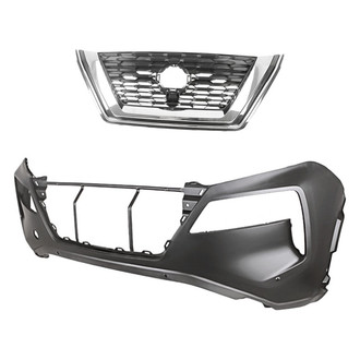 Replacement - 2-Piece (Front Bumper Cover, Grille) (CAPA Certified)