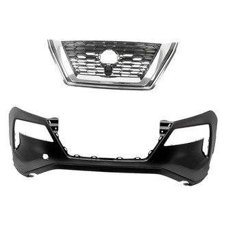 Replacement - 2-Piece (Front Bumper Cover, Grille) (CAPA Certified)