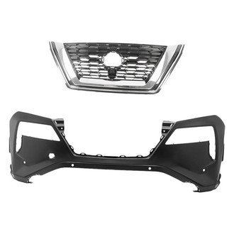 Replacement - 2-Piece (Front Bumper Cover, Grille) (CAPA Certified)