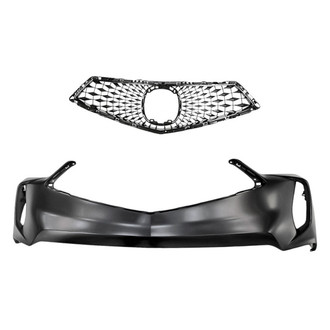 Replacement - 2-Piece (Front Bumper Cover, Grille) (CAPA Certified)