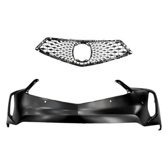Replacement - 2-Piece (Front Bumper Cover, Grille) (CAPA Certified)
