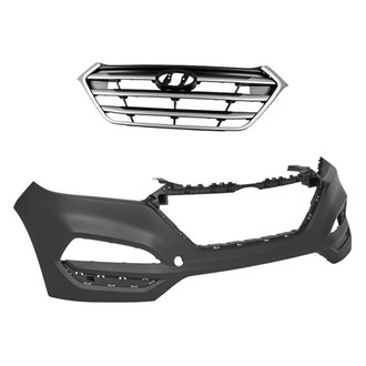 Replacement - 2-Piece (Front Bumper Cover, Grille) (Standard Line)