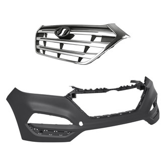 Replacement - 2-Piece (Front Bumper Cover, Grille) (Standard Line)