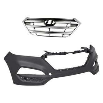 Replacement - 2-Piece (Front Bumper Cover, Grille) (Standard Line)