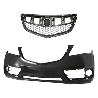 Replacement - 2-Piece (Front Bumper Cover, Grille)