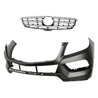 Replacement - 2-Piece (Front Bumper Cover, Grille) (CAPA Certified)